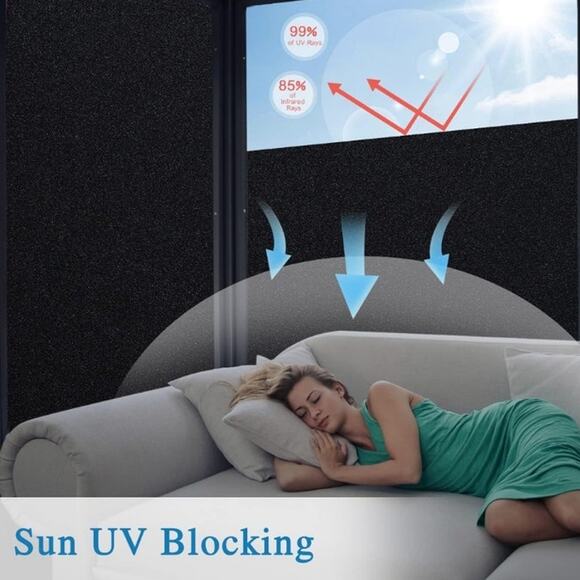 Window Privacy Film Heat Blocking Privacy Film (11.8 x 78.7 Inch, Blackout) - Picture 3 of 7